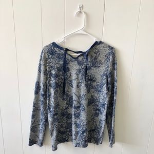 Gray and Blue Floral Shirt